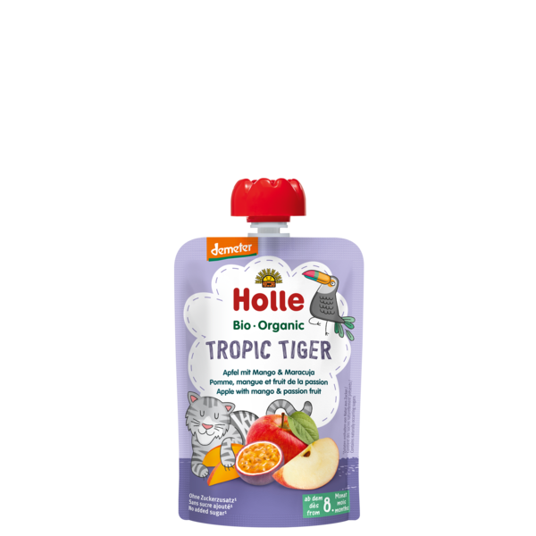 Holle Pouch Tropic Tiger - Apple Mango Passion Fruit (8M) 100G Bio (V)