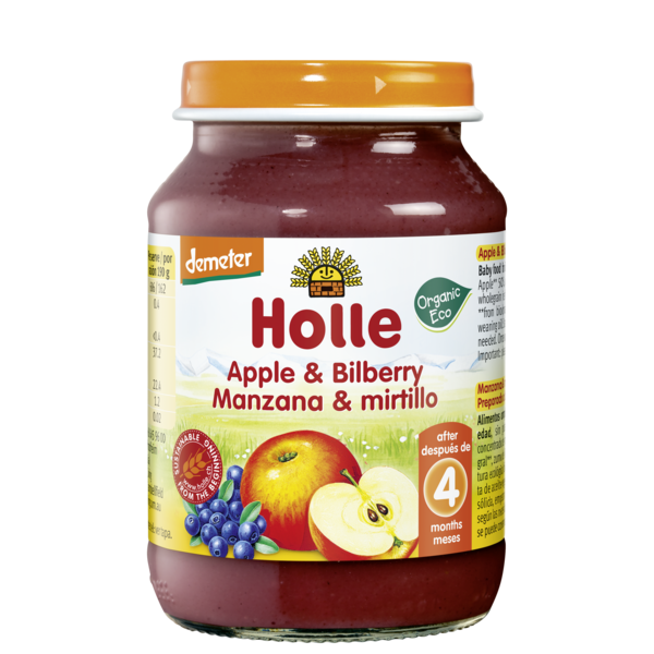 Holle Jar Apple & Blueberry (4M) 190G Bio (V)