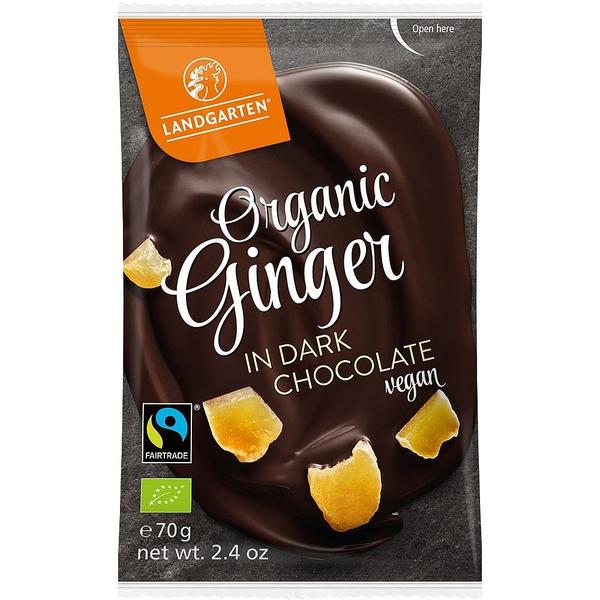 Landgarten Ginger In Dark Chocolate 70G Bio