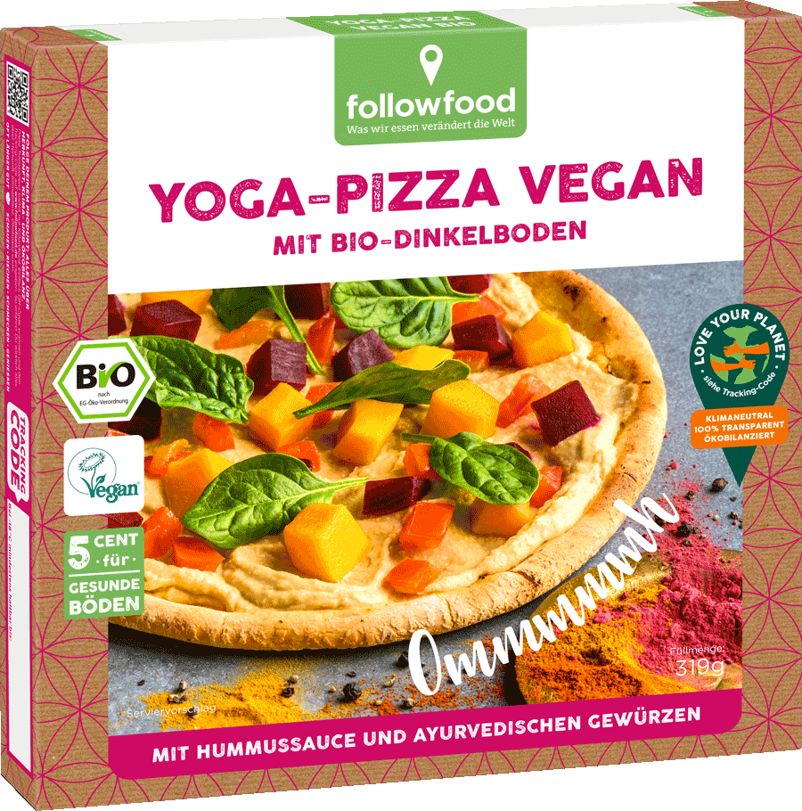 Followfood Frozen Vegan Pizza Yoga Bio Pack Of 319 Gr