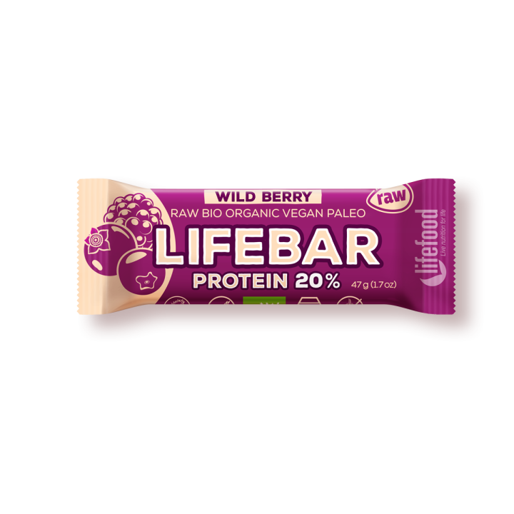 Lifebar Wild Berry Raw Vegan Bar 47G Bio