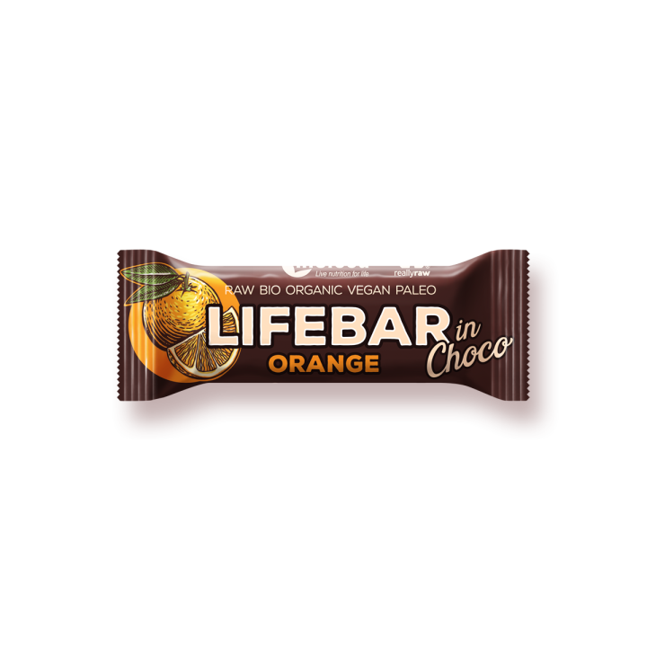Lifebar Orange In Choco Raw Vegan Bar 40G Bio