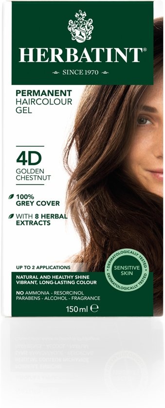 Herbatint Permanent Hair Dye 4D Golden Chestnut 150Ml
