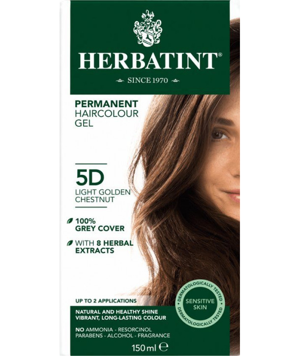 Herbatint Permanent Hair Dye 5D Light Golden Chestnut 150Ml
