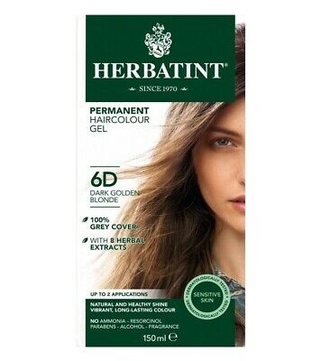 Herbatintpermanent Hair Dye 6D Dark Golden Blonde 150Ml