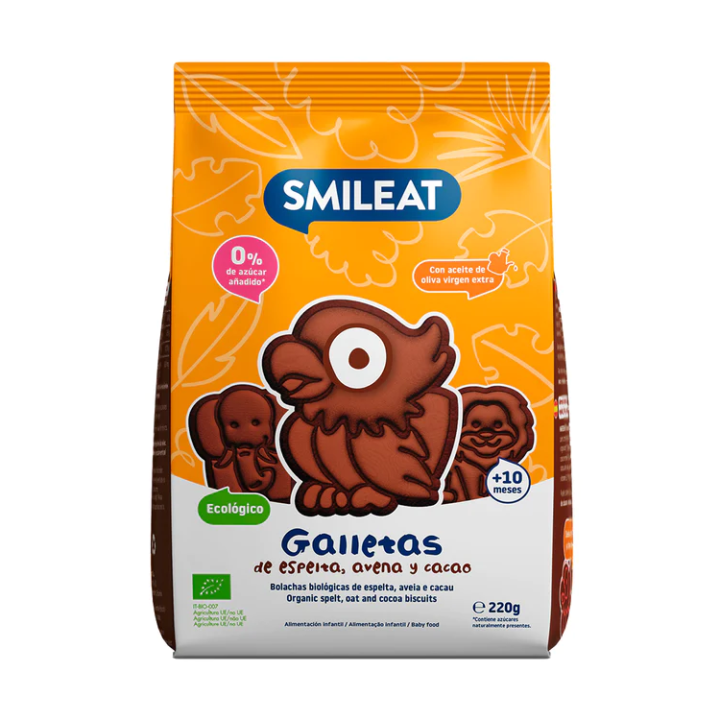 Smileat, Organic Cacao Biscuits 220G Bio