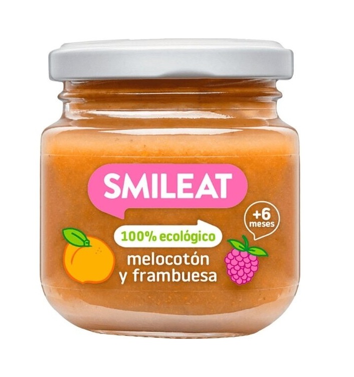Smileat Peach With Raspberry Baby Food 130G Bio