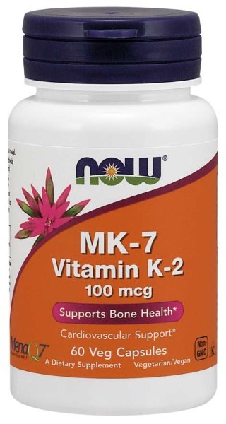 Now, Mk-7 Vitamin K-2 100Mcg 60 Veg Caps