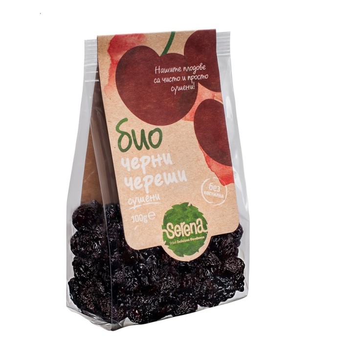 Serena Dried Sweet Black Pitted Cherries Bio 100G