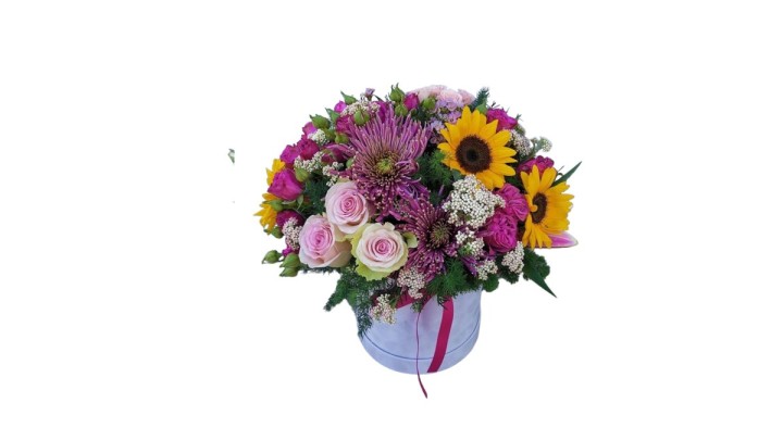 Varieties of Colorful Different Flowers in a Big Box