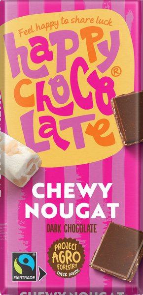 Happy Chocolate Chewy Nougat 100G Bio