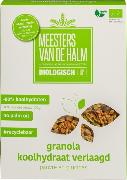 Meesters Van De Halm, Granola Carbohydrate Reduced 350g Bio