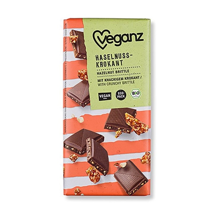 Veganz Vegan Chocolate Hazelnut Brittle 80G Bio