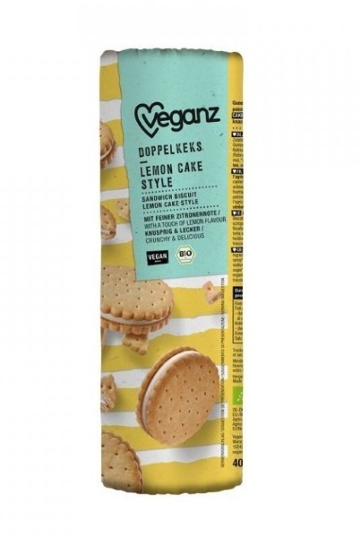 Veganz, Lemon Cake Style Biscuits 330G Bio