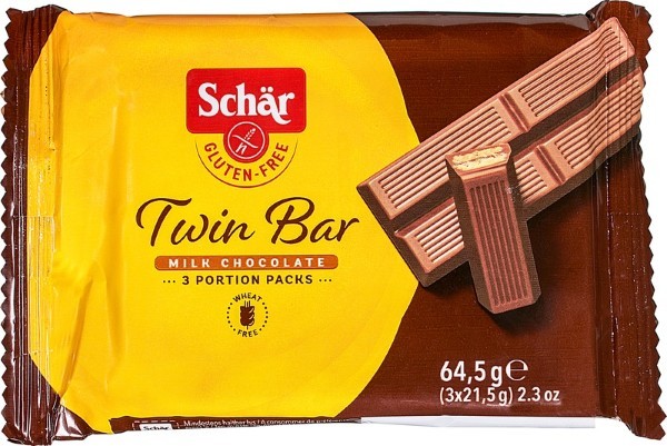 Schar Gluten Free Chocolate (3pcsx21.5g) 64.5g Twin Bar