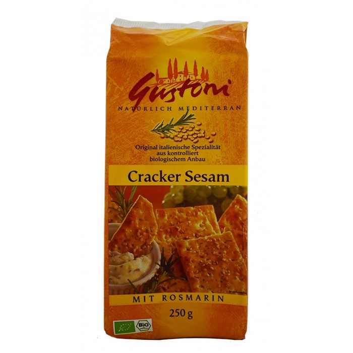Gustoni Crackers With Sesame & Rosemary 250G Bio