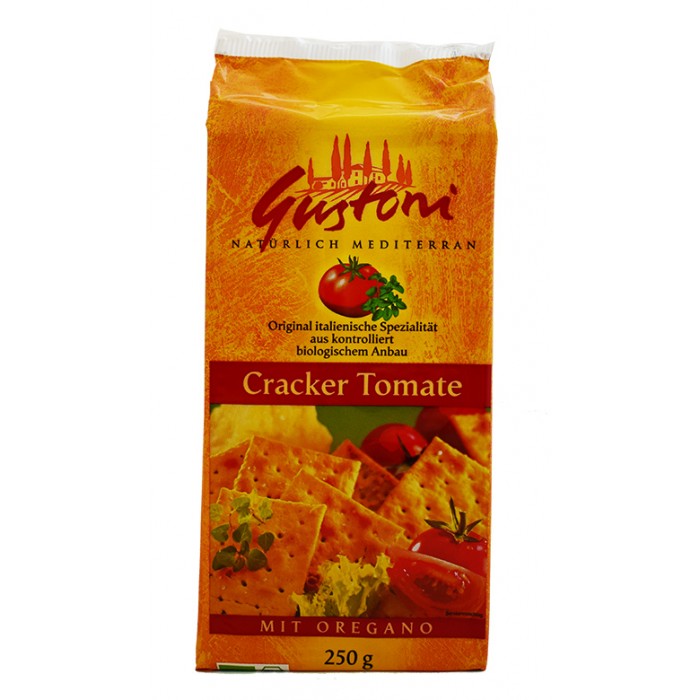 Gustoni Crackers Tomato & Oregano 250G Bio