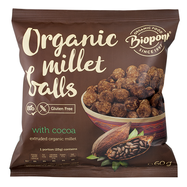Biopont Millet Balls With Cacao 60G Bio