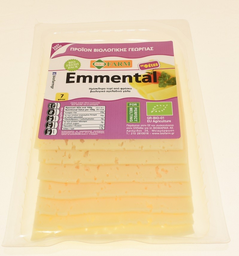 Biofarm Emmental Cheese Slices 150G Bio