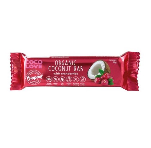 Biopont Coco Love Coconut Cranberry Bar 30G Bio