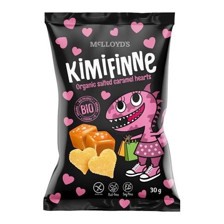 Mclloyds Kimifinne Salted Caramel Hearts 30G Bio