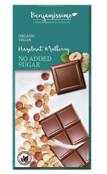 Benjamissimo, Hazelnut Mulberry No Added Sugar Choco 60G Bio
