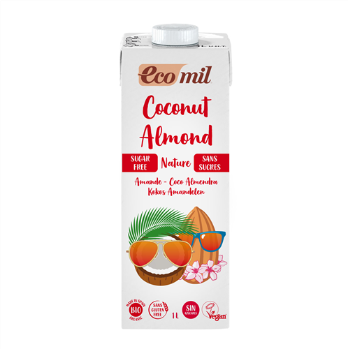 Ecomil Coconut Almond Milk Sugar Free 1Lt Bio