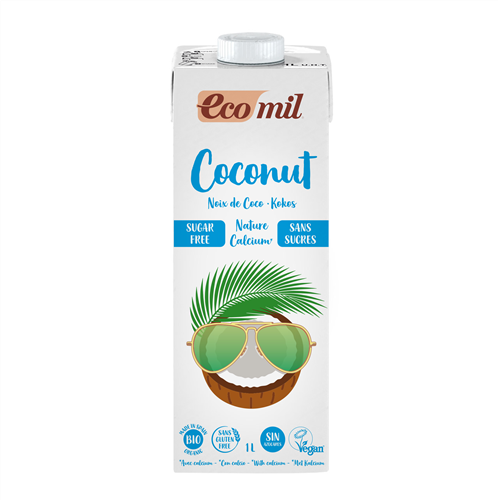 Ecomil Coconut Milk With Calcium Sugar Free 1L Bio