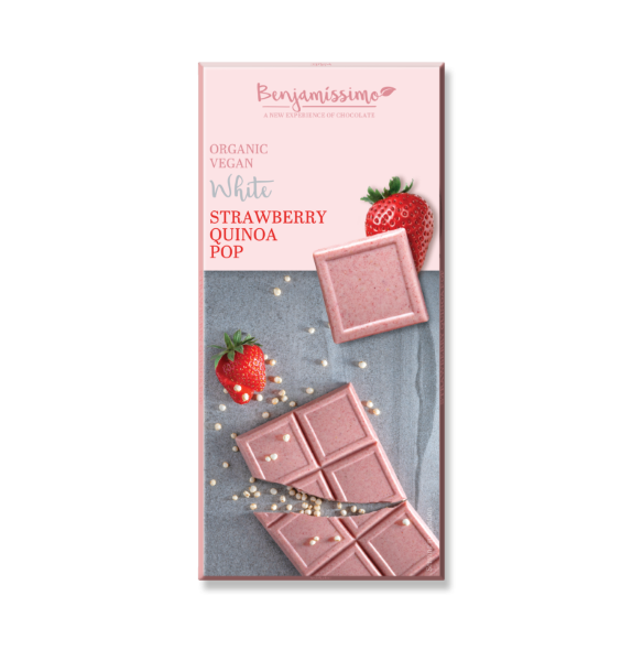 Benjamissimo, White Strawberry Quinoa Pop Cocoa Bar 60G
