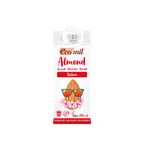 Ecomil Almond Milk Nature Sugar Free 200Ml Bio