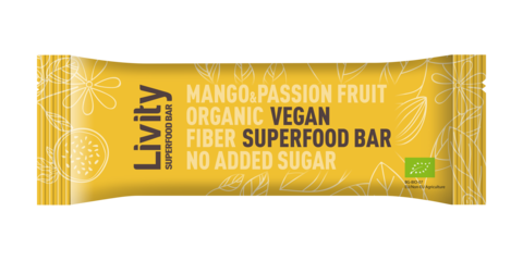 Livity Mango Passion Fuit Superfood Bar 25G Bio