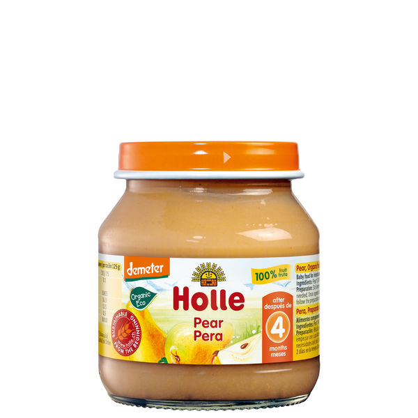Holle Jar 100% Pear (4M) 125G Bio (V)