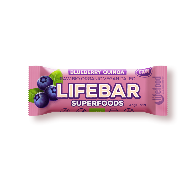 Lifebar Plus Blueberry Quinoa G/F 47G Bio