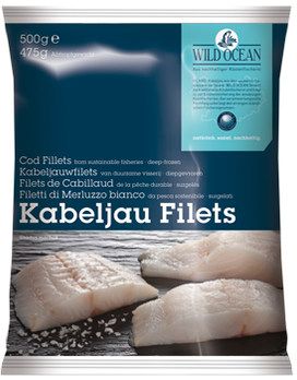 Wild Ocean Frozen Fish Cod Fillets Pack Of 500 Gr