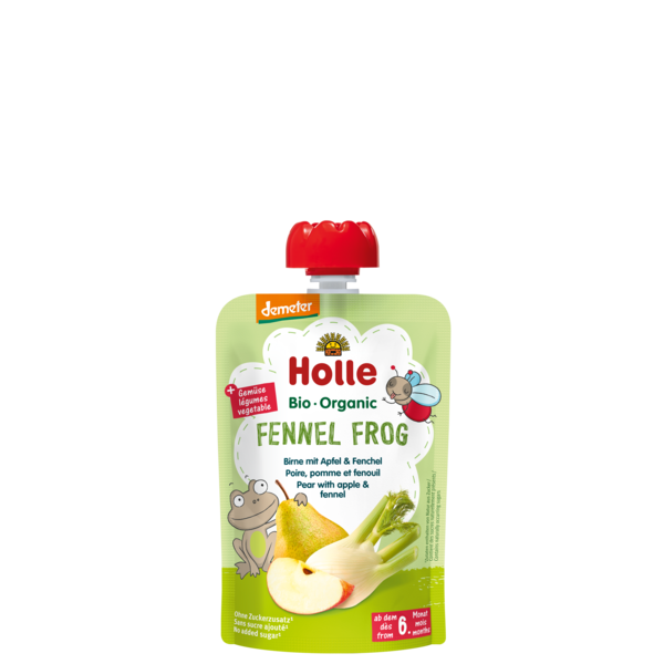 Holle Pouch Fennel Frog - Pear Apple & Fennel (6M) 100G Bio (V)