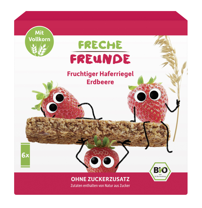 Erdbar Oat Bars Strawberry Apple Bio 6X30G