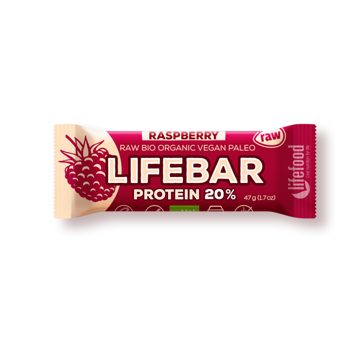 Lifebar Raspberry Protein Energy Bar 47G Bio