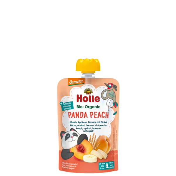 Holle Pouch Panda Peach - Apricot Peach Banana Spelt 90G Bio (V)