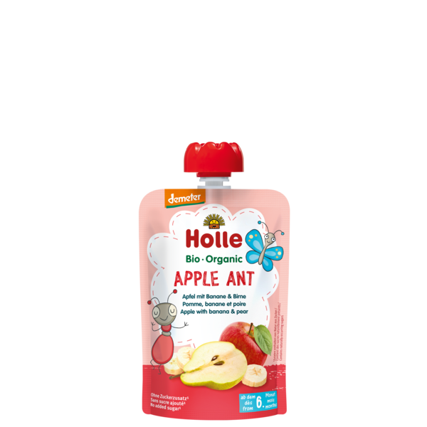 Holle Pouch Apple Ant - Apple Banana Pear (6Μ) 100G Bio