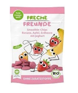 Erdbar, Smoothie Chips Banana Apple Strawberry With Yogurt 16g Bio