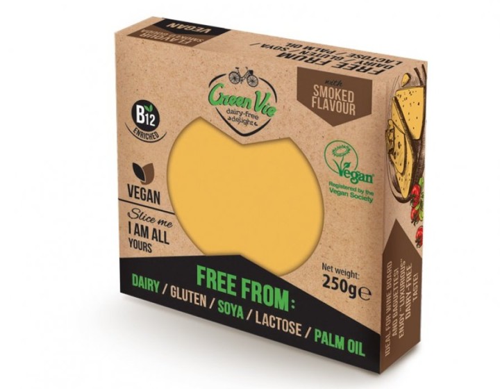 Greenvie Smoked Gouda Cheese Flavor Slices Vegan Pack Of 100 Gr