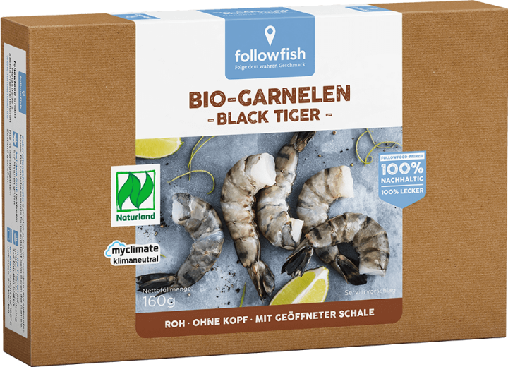 Followfish Black Tiger Prawns 160Gr Bio - Seafood