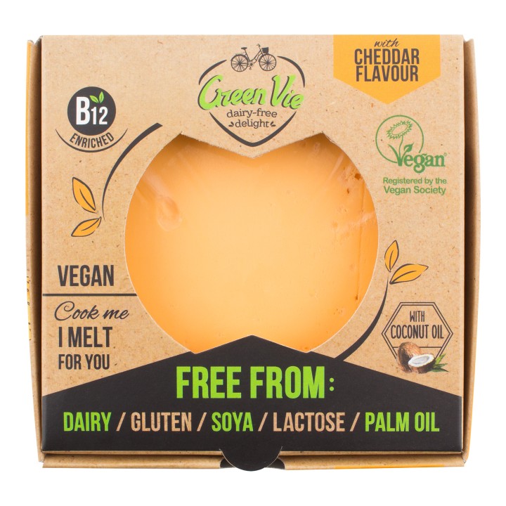 Greenvie Cheddar Cheese Flavour Block Vegan Pack Of 250 Gr