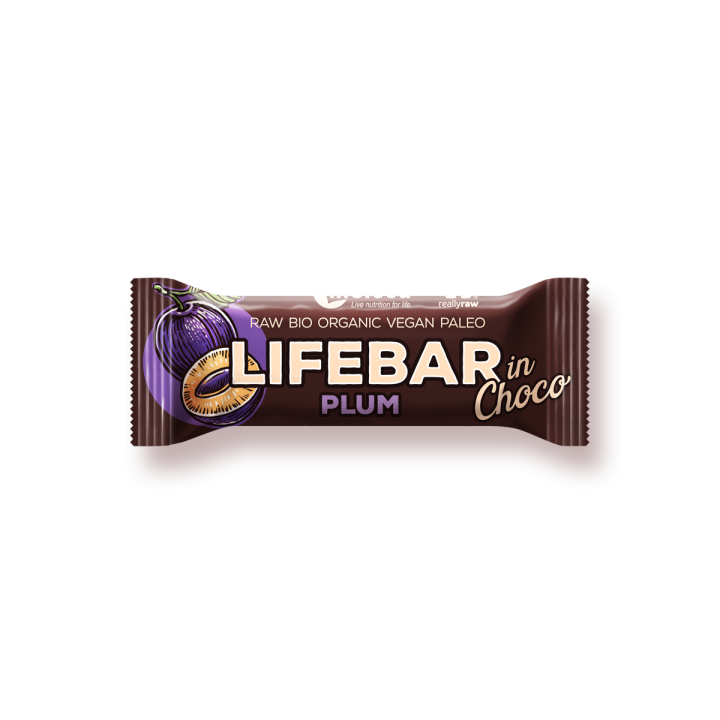 Lifebar Choco Plum Raw Vegan Bar 40G Bio