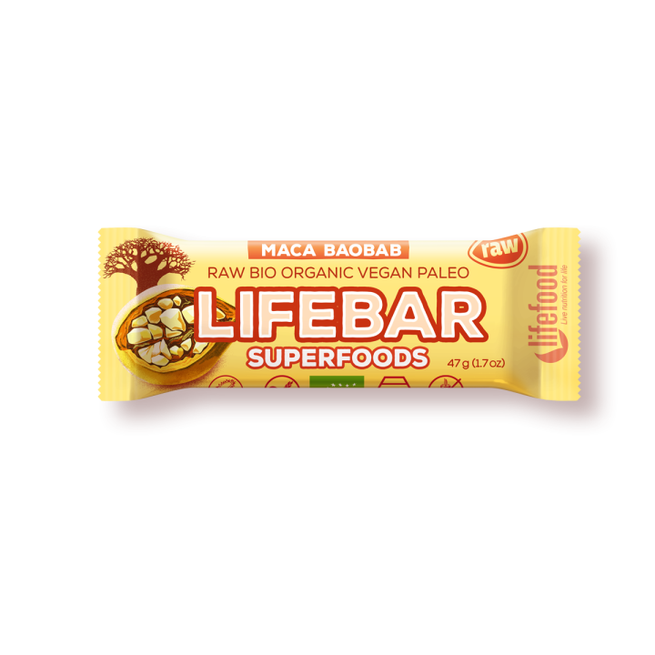 Lifebar Berry Maca Baobab Bar 47G Bio