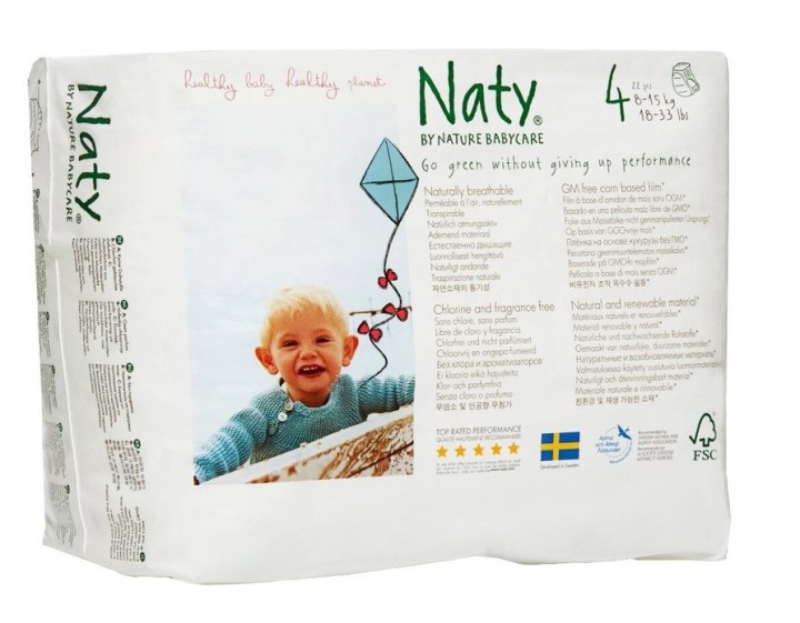 Naty Baby Nappies No4 8-15Kg 22Pcs (V)