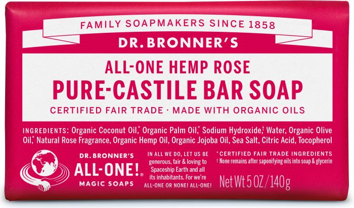 Dr. Bronners Hemp Rose Castile Soap 140G
