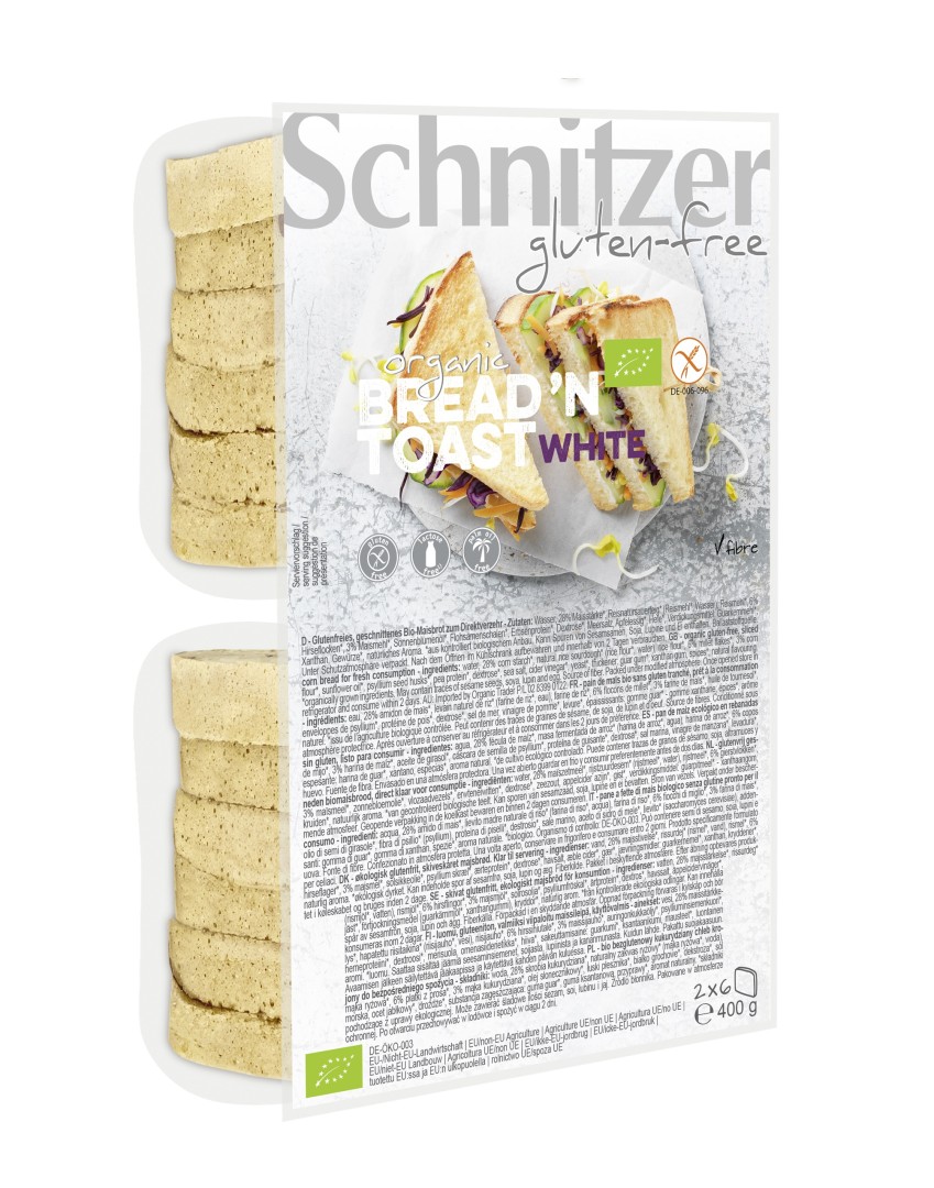 Schnitzer Bread N Toast White G/F Bio 400G - Pastries