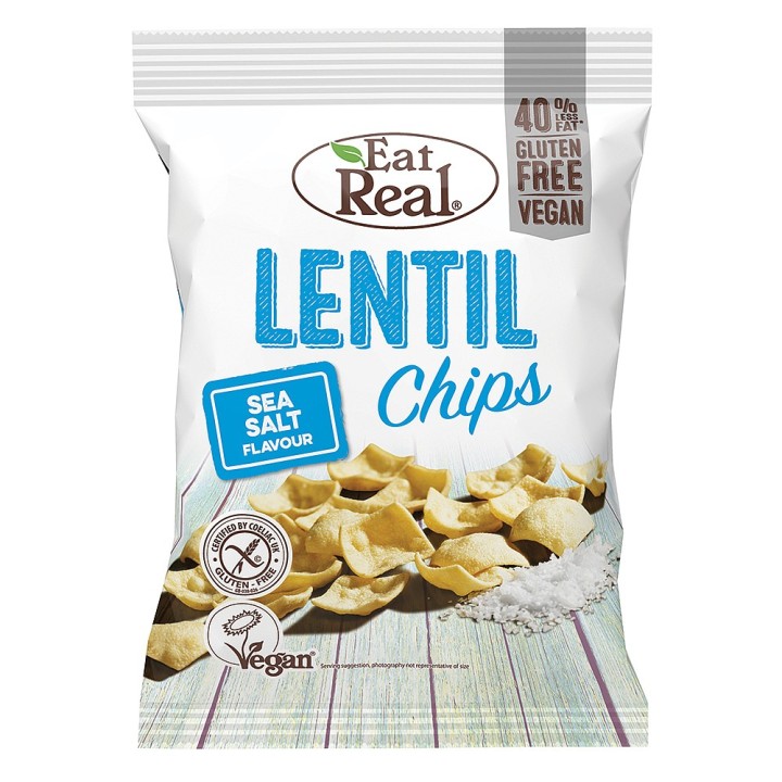 Eat Real Lentil Chips Sea Salt 40G