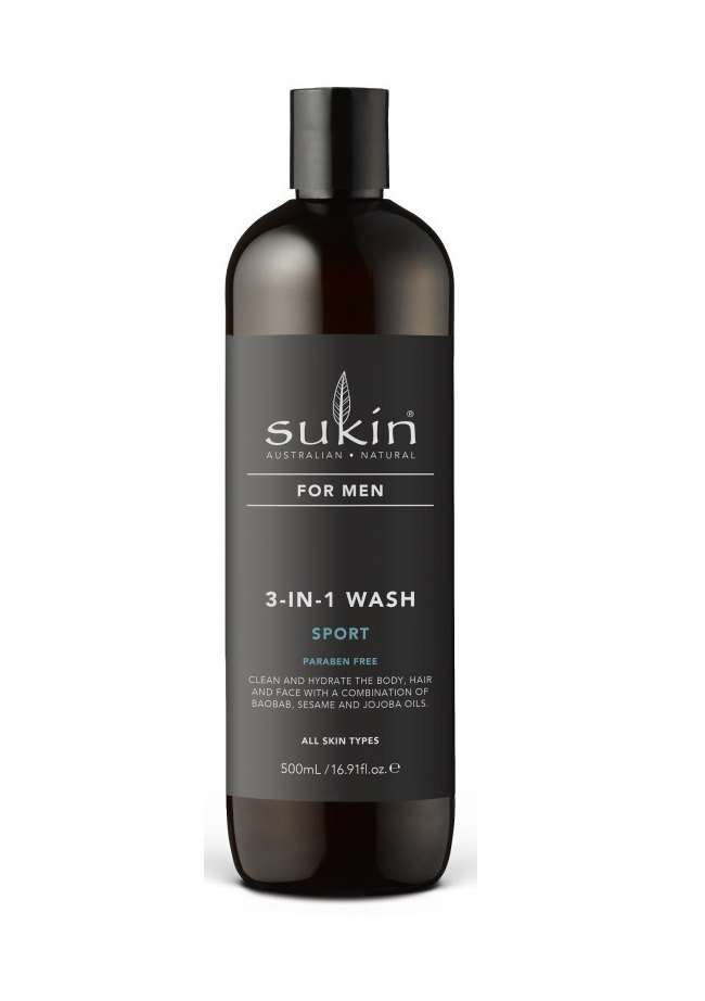 Sukin For Men 3 In 1 Wash Sport All Skin Types 500Ml